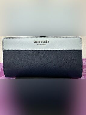 Kate Spade Navy Light Blue Colorblock Continental Wallet